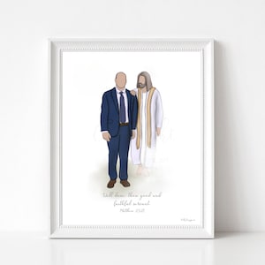 Man Walking With Jesus Art: Pastor, Bishop, Minister Gift (Digital Download)