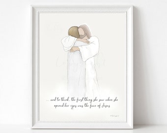 The First Thing She Saw Was The Face of Jesus, Memorial Gift, Bereavement, Condolence Gift, In Memory, In Remembrance, Christian Memorial