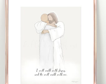 Jesus Embrace Art: Christian Memorial Gift (Digital Download)