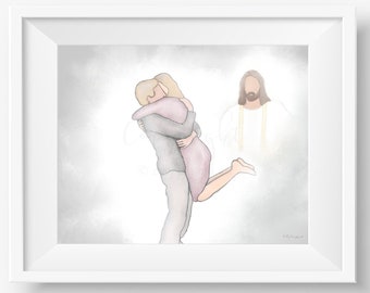 Reunion In Heaven Art: Jesus Christ, Man and Woman (Digital Download)