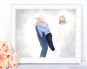 Reunion in Heaven, We'll Meet Again, Spouse Loss, Loss of Parents, Funeral Gift, Funeral Art, Memorial Gift, Memorial Art, Gift for Grieving