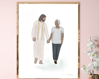 Christ's Love Art Print: Jesus Walking With Woman (Digital Download)