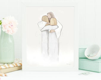 Jesus Welcoming Sisters in Heaven Art Print (Digital Download)