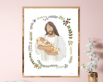 Infant Loss Memorial Art: Floral Wreath Print (Digital Download)