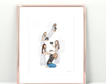 Angels Removing Burdens Art Print, Gift for Hope (Digital Download)