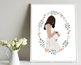 Handpicked in Heaven, New Mom, Baby Shower, Mothers day, Rainbow Baby, Gender Neutral, Tiny Miracle, Baby Announcement, Baby After Loss, Art