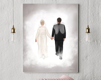 Angel Wings Wedding Art: Bereavement Gift for Widow (Printable Art)