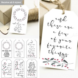 Holiday Gift Tags, Digital Gift Tags, Printable Gift Tags, Your Favorite Things, Favorite Things, Gift Tags, Present Tags, Holiday Tags, Tag