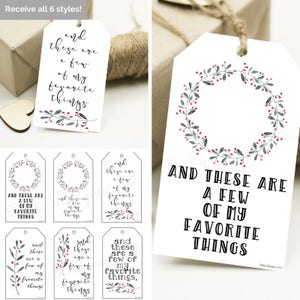 My Favorite Things, Favorite Things, Holiday Gift Tags, Digital Gift Tags, Printable Gift Tags, Gift Tags, Present Tags, Holiday Tags, Tag