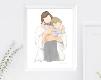 Christ and Child Loss Art Print: Sympathy Gift (Digital Download)