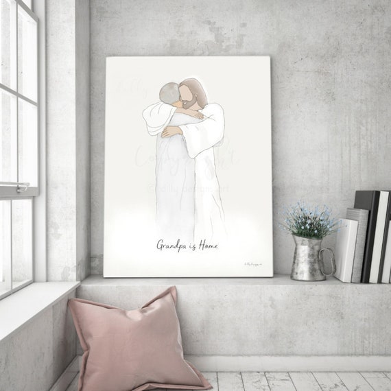 Grandpa is Home, Memorial Art, Gift For Memorial, Gift For Funeral, Home Decor, Printable Art, Download Immediately, Personalized Gift, Loss
