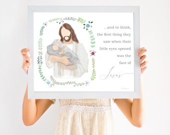 Miscarriage Gift, Miscarriage, Twin loss, Loss of Babies, Angel Babies, Infant Loss, And to think, little eyes opened, face of Jesus, lds