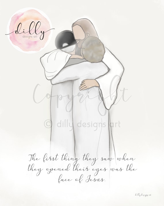 Couple In Heaven Art: Sympathy Gift, Bereavement Art (Digital Download)