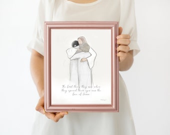 Couple In Heaven Art: Sympathy Gift, Bereavement Art (Digital Download)