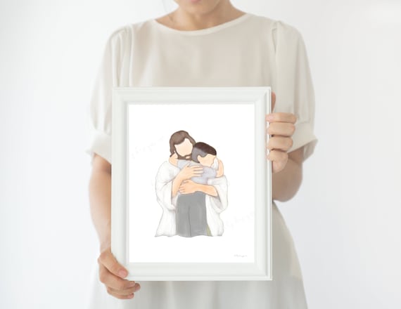 Christ and Boy Art Print: Religious Wall Decor (Digital Download)