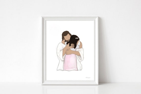 Jesus and Child Art Print: Comforting Embrace (Digital Download)