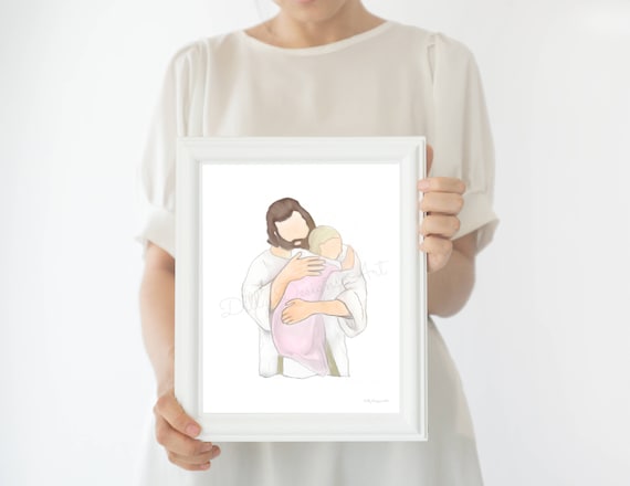 Christ and Child Loss Art Print: Funeral Gift, Remembrance (Digital Download)
