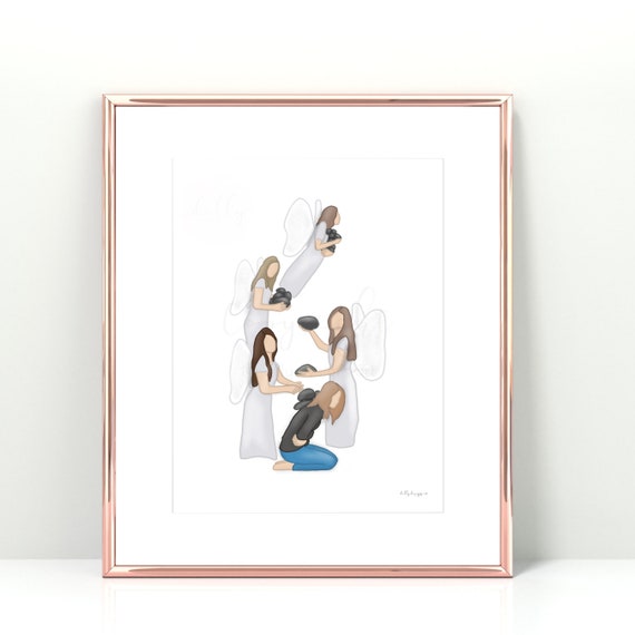 Angels Removing Burdens Art Print, Gift for Hope (Digital Download)