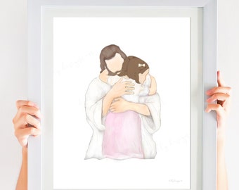 Jesus Christ Hugging Child Art: LDS Baptism Gift (Digital Download)