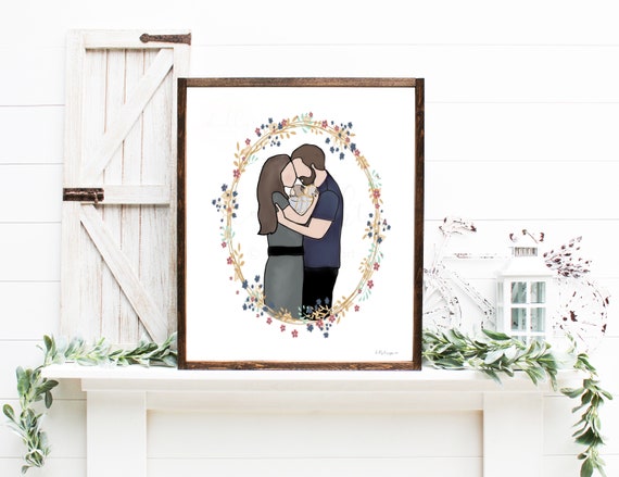 Twin Loss Memorial Print, Baby Loss, Parents Holding (Digital Download)