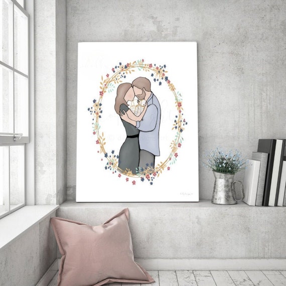 Twin Loss Art, Sympathy Gift, Husband and Wife (Digital Download)