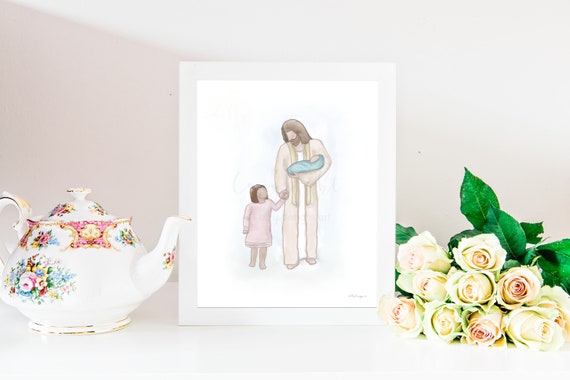Infant Loss Sibling Sympathy Gift, Hand-Drawn Memorial Art (Digital Download)