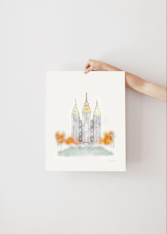 SLC Temple Watercolor Painting, LDS Wall Art (Digital Download)