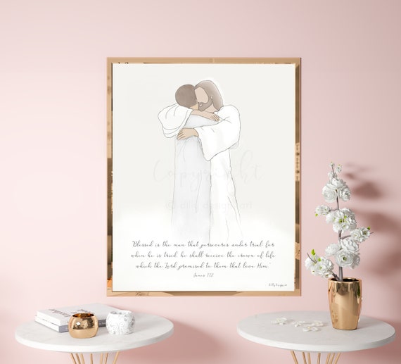 James 1:12 Bible Verse Print, Uplifting Christian Art (Digital Download)