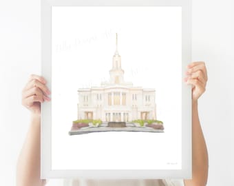 Payson Utah Temple Art: LDS Watercolor Print (Digital Download)