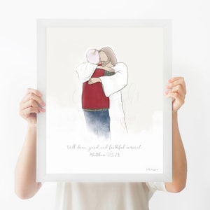 Husband Loss Gift, Dad Loss Gift, Remembrance, Loss of Loved One, Christ&#39;s Arms, Jesus Christ Painting, Reuniting in Heaven, Christ, Grandpa