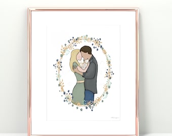 Twin Loss Memorial Art: Couple Holding Babies (Digital Download)