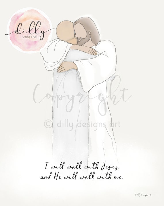 Jesus Embrace Art: Christian Memorial Gift (Digital Download)