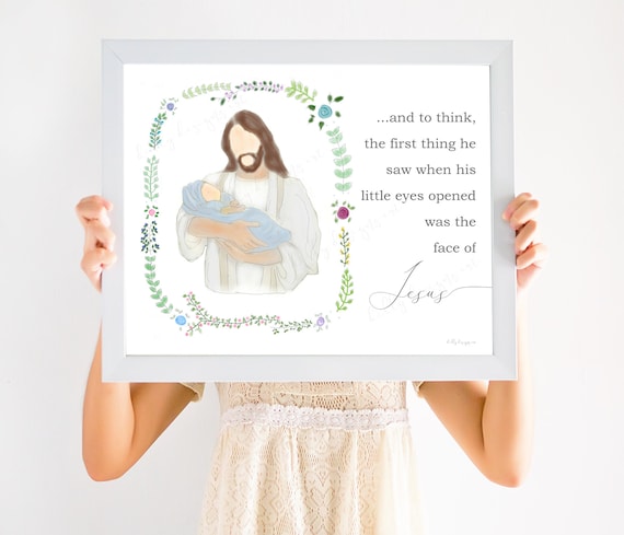 Miscarriage Gift, Miscarriage, Infant loss, Loss of Baby, Angel Baby, Infant Loss Gift, And to think, little eyes opened, face of Jesus, Art