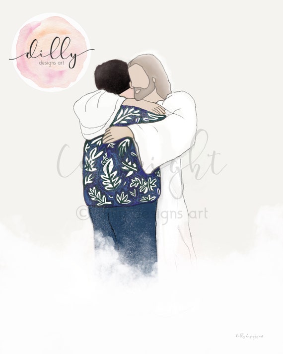 Christ and Child Memorial Art Print: Heavenly Welcome (Digital Download)