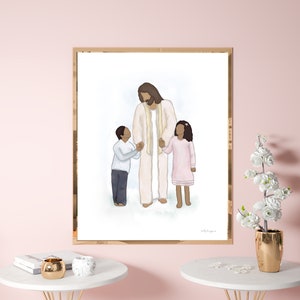 Jesus Walking With Child, Jesus Art, Christ Art, Jesus Painting, Christ Painting, Printable Art, Christian Art, Primary Art, Primary Print