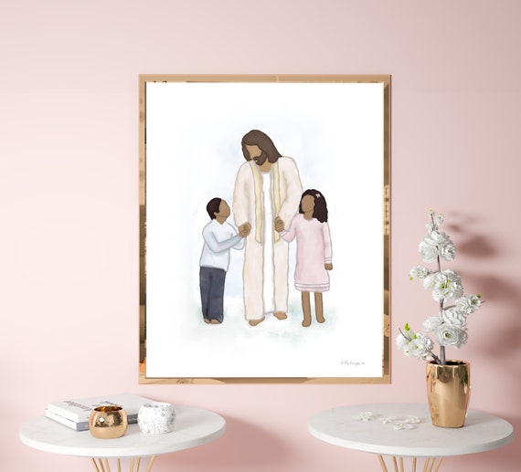 Jesus Walking With Child, Jesus Art, Christ Art, Jesus Painting, Christ Painting, Printable Art, Christian Art, Primary Art, Primary Print