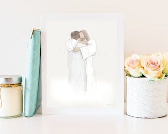 Christ Hugging Man, Sympathy Gift, Sympathy Art, Sympathy, Printable Sympathy Gift, Sympathy Artwork, Condolence Gift, Condolence, Funeral