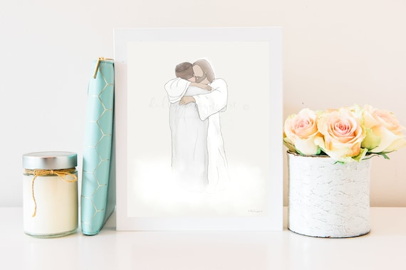Christ Hugging Man, Sympathy Gift, Sympathy Art, Sympathy, Printable Sympathy Gift, Sympathy Artwork, Condolence Gift, Condolence, Funeral