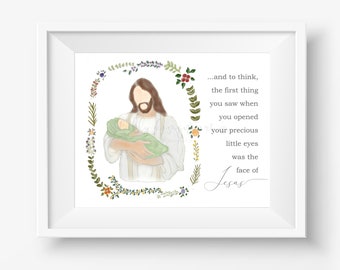 Baby Memorial, Memorial Gift, Infant Memorial, Memorial Printable, Infant Loss Printable, Baby Loss Art, Infant Loss Art, Jesus Christ Art