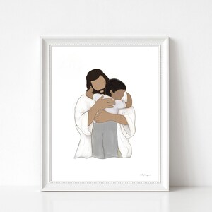 Boy with Jesus, Jesus and Boy, Black Boy, Black Jesus, In Your Own Image, Religious Art, Religious Printable, Christian Art, Primary Artwork