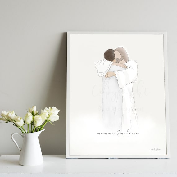 Remembrance Art Print, Loss of Son, Jesus In His Arms (Digital Download)