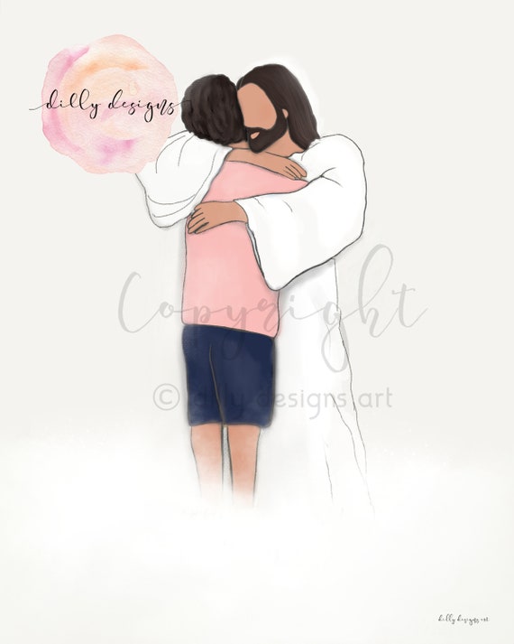Jesus Hugging Man Printable Art (Digital Download)