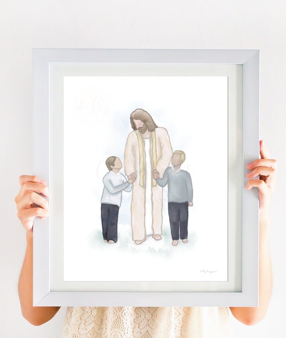 Jesus and Children, Jesus Walking With Boys, Boys and Christ, Christ Artwork, Jesus Artwork, Jesus Christ, Christian Painting, Christ Art