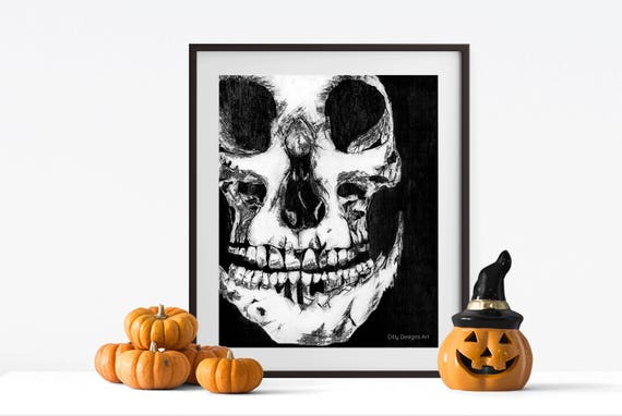 Skull, Printable, Halloween Decor, Skull Printable, Skull Poster, Skull Wall Art, Skull Drawing, Skull Artwork, Skeleton, Skulls, Hand Drawn