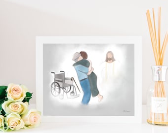 Christ Healing Art Print: Sympathy Gift, Spouse/Parent Loss (Digital Download)