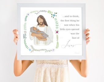 Sympathy Gift, Condolence Gift, Printable Gift, Condolence Art, Sympathy Art, Christ Art, Jesus Art, Angel Baby, Infant Baby, Angel Artwork