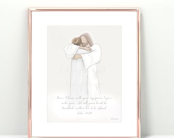 John 14:27 Scripture Art, Jesus Christ Memorial Gift (Digital Art)