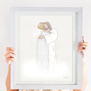 Printable Memorial Gift, Memorial Artwork, Heaven Depiction, Funeral Gift, Funeral Art, Printable Funeral, Jesus Art, Christ Art, Religious