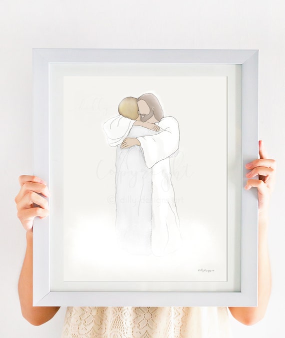 Printable Memorial Gift, Memorial Artwork, Heaven Depiction, Funeral Gift, Funeral Art, Printable Funeral, Jesus Art, Christ Art, Religious