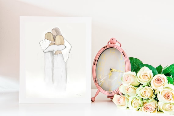 Jesus Welcoming Sisters in Heaven Art Print (Digital Download)